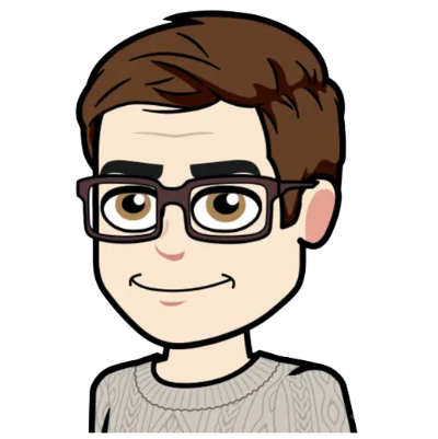 A cartoon image of a man with glasses.