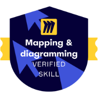 A badge that says mapping and diagramming certified skill.